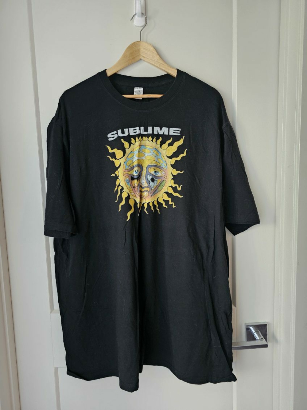 Sublime Black Graphic Band Tee with Yellow Sun Artwork